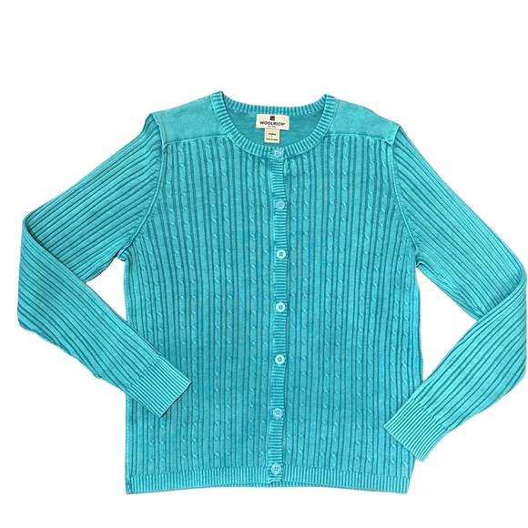 Woolrich Aqua Blue Women's Cardigan Sweater Size L - Picture 1 of 2